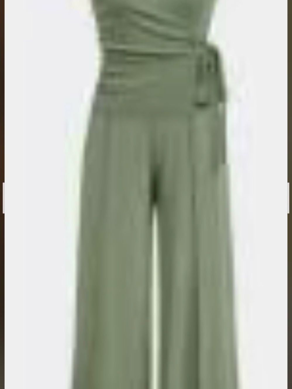 Olive Wide-Leg Pant Set with side tie blouse